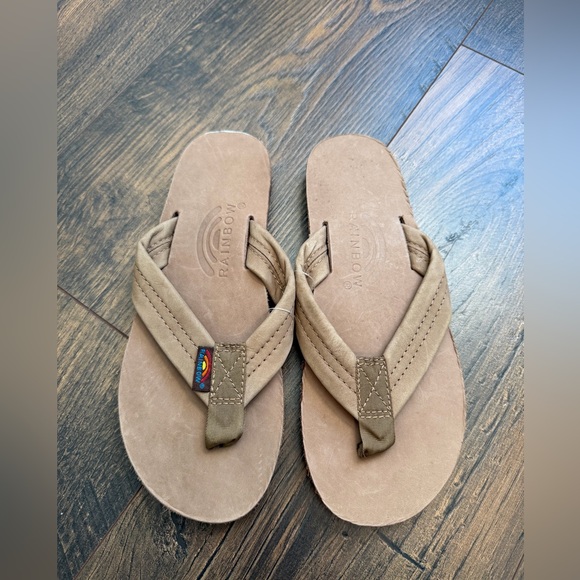 Rainbows Women’s 301ALTS Leather Brown Flip Flops NWOT Size Small (5.5-6.5) - Picture 3 of 8